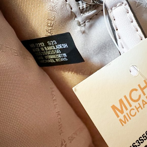 Michael Kors Gabby Small Satchel Top Zip Shoulder Crossbody Bag MK Vanilla Pink - Picture 9 of 11